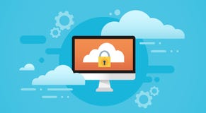 Van het het Gegevensbestandslot van de computerwolk van het Schermgegevens de Privacybescherming vector illustratie Van het het Gegevensbestandslot van de computerwolk van het Schermgegevens de Privacybescherming vector illustratie