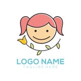 Van het kinderenembleem en pictogram ontwerp stock illustratie Van het kinderenembleem en pictogram ontwerp stock illustratie