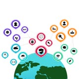 Van het pictogramembleem en symbool infographic verbinding van sociale gemeenschap royalty-vrije illustratie Van het pictogramembleem en symbool infographic verbinding van sociale gemeenschap royalty-vrije illustratie