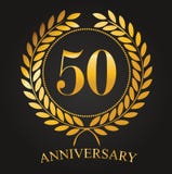 50 van het verjaardags gouden jaar etiket vector illustratie 50 van het verjaardags gouden jaar etiket vector illustratie