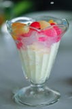 Vanilla ice cream with fruits topping stock photos Vanilla ice cream with fruits topping stock photos