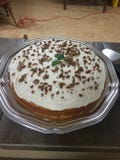 Vanillecake met pecannoten een minth stock fotografie Vanillecake met pecannoten een minth stock fotografie