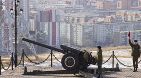 Vapen i Krasnoyarsk arkivbilder Vapen i Krasnoyarsk arkivbilder