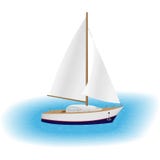 Varend jacht met witte zeilen in een overzees Luxeplezierboot Zeilboot die rond wereld met wind reizen stock illustratie Varend jacht met witte zeilen in een overzees Luxeplezierboot Zeilboot die rond wereld met wind reizen stock illustratie