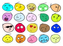 Variations Human Face Icons Stock Images Variations Human Face Icons Stock Images