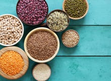 Various Cereals Beans, Lentils, Rice, Kinoa Royalty Free Stock Photo Various Cereals Beans, Lentils, Rice, Kinoa Royalty Free Stock Photo
