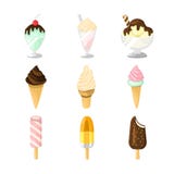 Various Ice Cream Type Illustration Set Royalty Free Stock Photo Various Ice Cream Type Illustration Set Royalty Free Stock Photo