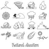 Various natural disasters problems in the world outline icons eps10 Royalty Free Stock Photo Various natural disasters problems in the world outline icons eps10 Royalty Free Stock Photo