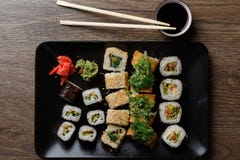 Various of sushi rolls