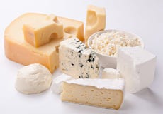 Various Types Of Cheeses. Stock Photos