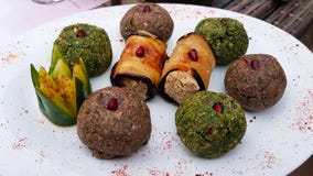 Various types of Pkhali or Mkhali a traditional Georgian dish stock image Various types of Pkhali or Mkhali a traditional Georgian dish stock image