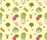 Various vegetables kawaii seamless pattern royalty free illustration Various vegetables kawaii seamless pattern royalty free illustration