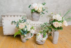 The room is a chest and a vase with flowers royalty free stock photo The room is a chest and a vase with flowers royalty free stock photo