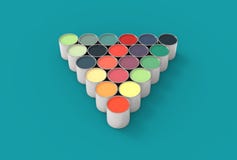 Vasi di pittura variopinti isolati su fondo verde molle illust 3d illustrazione vettoriale Vasi di pittura variopinti isolati su fondo verde molle illust 3d illustrazione vettoriale