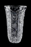Vaso de cristal Vaso vazio no fundo preto foto de stock Vaso de cristal Vaso vazio no fundo preto foto de stock