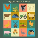 Vastgestelde landbouw, veeteeltpictogrammen vector illustratie Vastgestelde landbouw, veeteeltpictogrammen vector illustratie