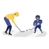 Vater und Sohn, die zusammen Hockey spielen Lizenzfreie Stockbilder Vater und Sohn, die zusammen Hockey spielen Lizenzfreie Stockbilder