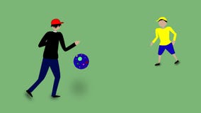Father and son playing football vector image stock illustration Father and son playing football vector image stock illustration