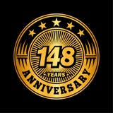 148 years anniversary celebration. 148th anniversary logo design. 148years logo.