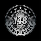 148 years anniversary celebration. 148th anniversary logo design. 148years logo.