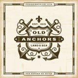 Vecchia etichetta d'annata delle ancore royalty illustrazione gratis Vecchia etichetta d'annata delle ancore royalty illustrazione gratis