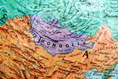 Vecchia mappa della stampa, globo terrestre, Mongolia immagini stock libere da diritti Vecchia mappa della stampa, globo terrestre, Mongolia immagini stock libere da diritti