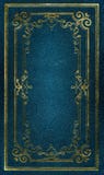 Vecchio blocco per grafici di cuoio blu dell'oro di struttura immagini stock Vecchio blocco per grafici di cuoio blu dell'oro di struttura immagini stock