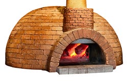 Vecchio forno del pane isolato su priorità bassa bianca fotografie stock Vecchio forno del pane isolato su priorità bassa bianca fotografie stock