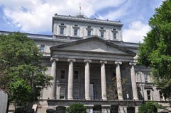 Vecchio tribunale a Montreal fotografie stock Vecchio tribunale a Montreal fotografie stock