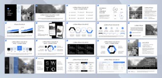 Vecteur d'affaires de la présentation Template Éléments pour des présentations de diapositives sur un fond blanc Illustration Libre de Droits Vecteur d'affaires de la présentation Template Éléments pour des présentations de diapositives sur un fond blanc Illustration Libre de Droits