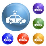 Vecteur d'ensemble d'icônes de voiture de police illustration libre de droits Vecteur d'ensemble d'icônes de voiture de police illustration libre de droits