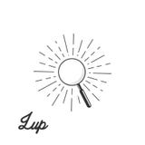 Vecteur d'icône de loupe sur le rayon de soleil illustration libre de droits Vecteur d'icône de loupe sur le rayon de soleil illustration libre de droits