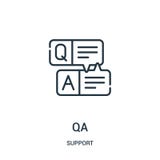 vecteur d'icône de QA de collection de soutien Ligne mince illustration de vecteur d'icône d'ensemble de QA Symbole linéaire pour illustration stock vecteur d'icône de QA de collection de soutien Ligne mince illustration de vecteur d'icône d'ensemble de QA Symbole linéaire pour illustration stock