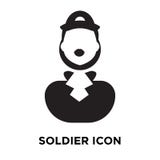 Vecteur d'icône de soldat d'isolement sur le fond blanc, concept o de logo illustration stock Vecteur d'icône de soldat d'isolement sur le fond blanc, concept o de logo illustration stock