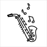 Vecteur d'illustration d'icône de saxophone d'isolement sur le blanc illustration stock Vecteur d'illustration d'icône de saxophone d'isolement sur le blanc illustration stock