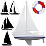 Vecteur de bateau à voile Vecteur de bateau à voile