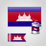 Vecteur de conception de drapeau du Cambodge illustration stock Vecteur de conception de drapeau du Cambodge illustration stock
