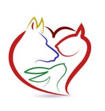 Vecteur de logo d'oiseau et de lapin de chien de chat illustration stock Vecteur de logo d'oiseau et de lapin de chien de chat illustration stock