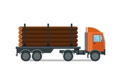 Vecteur de notation chargé lourd de camion de bois de construction Photos stock Vecteur de notation chargé lourd de camion de bois de construction Photos stock