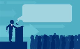 Vecteur de personne faisant le discours pour la foule illustration libre de droits Vecteur de personne faisant le discours pour la foule illustration libre de droits