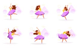 Vecteur réglé de danseur cartoon illustration stock Vecteur réglé de danseur cartoon illustration stock