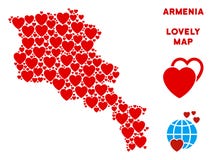 Vecteur Valentine Armenia Map Mosaic des coeurs illustration libre de droits Vecteur Valentine Armenia Map Mosaic des coeurs illustration libre de droits