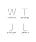 Vector abstract alphabet letter logotype symbol icons set for logo graphic and web design. Fully editable vector logo shapes for business and corporate stock illustration Vector abstract alphabet letter logotype symbol icons set for logo graphic and web design. Fully editable vector logo shapes for business and corporate stock illustration
