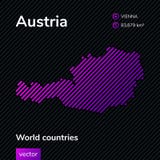 Vector abstract map of Austria in pink, violet and black colours stock illustration Vector abstract map of Austria in pink, violet and black colours stock illustration