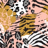 Vector abstract naadloos patroon met dierlijke huidmotieven stock illustratie Vector abstract naadloos patroon met dierlijke huidmotieven stock illustratie