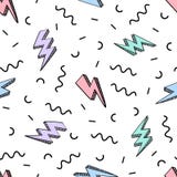 Vector abstract retro pattern with lightning bolts and geometric elements. Royalty Free Stock Photo Vector abstract retro pattern with lightning bolts and geometric elements. Royalty Free Stock Photo
