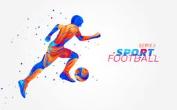 Vector al futbolista con los puntos coloridos aislados en el fondo blanco Diseño líquido con la brocha coloreada Fútbol Foto de archivo libre de regalías Vector al futbolista con los puntos coloridos aislados en el fondo blanco Diseño líquido con la brocha coloreada Fútbol Foto de archivo libre de regalías