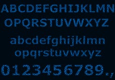 Vector alphabet and digits of small circles. Stock Images Vector alphabet and digits of small circles. Stock Images