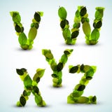 Vector alphabet letters made from leafs stock illustration Vector alphabet letters made from leafs stock illustration
