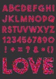 Vector alphabet of various shapes of hearts. royalty free illustration Vector alphabet of various shapes of hearts. royalty free illustration